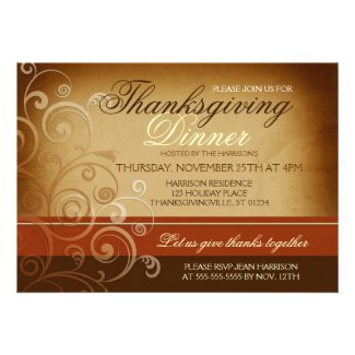 Thanksgiving Dinner Custom Announcements