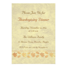 Thanksgiving Dinner Custom Invitation