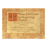 Thanksgiving Dinner Custom Invitations