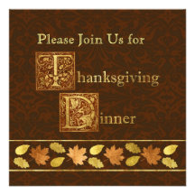 Thanksgiving Dinner Custom Invitations