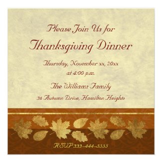 Thanksgiving Dinner Custom Invites