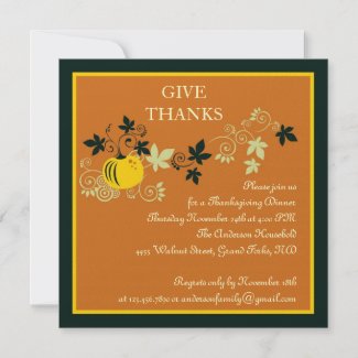 Thanksgiving Dinner Harvest Invitation invitation