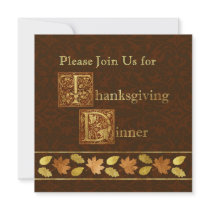 Thanksgiving Dinner Custom Invitations