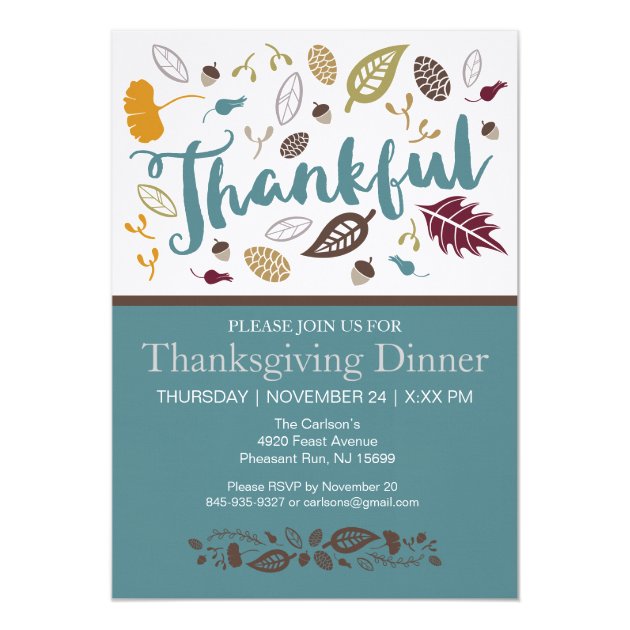 Thanksgiving Dinner Invitation (front side)