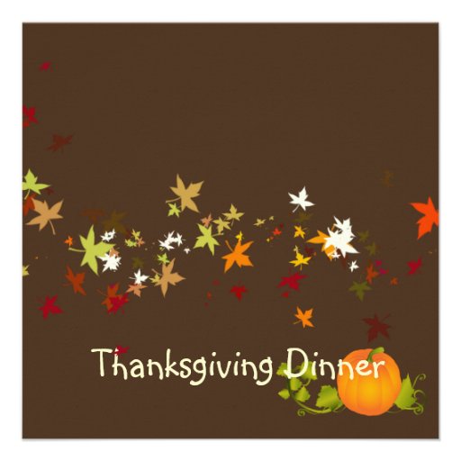 Thanksgiving Dinner, maple leaves Custom Invites