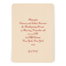Thanksgiving Dinner Personalized Invite