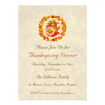 Thanksgiving Dinner Personalized Invites