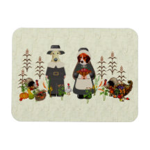 Thanksgiving Dogs Flexible Magnets
