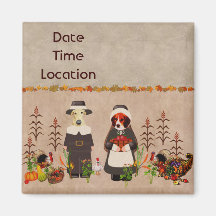 Thanksgiving Dogs Magnets