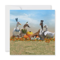 Thanksgiving Ducks Custom Invitation