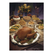 Thanksgiving feast greeting card
