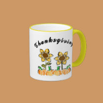 Thanksgiving Flowers mugs