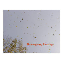 Thanksgiving Golden Blessings Post Cards