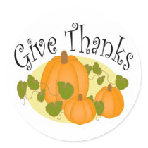 Thanksgiving Harvest Pumpkins Round Stickers