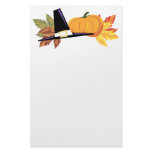 Thanksgiving hat pumpkin leaves fall stationery