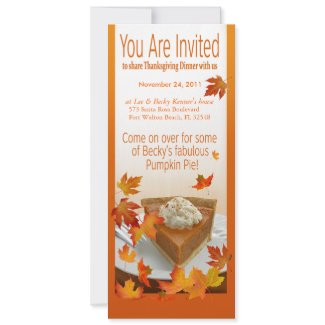 Thanksgiving Invitation Pumpkin Pie invitation