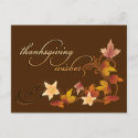 Thanksgiving Leaves Classic Fall Theme postcard