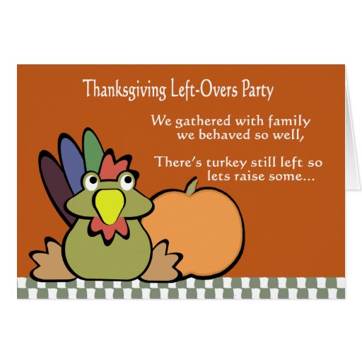Thanksgiving Left Over Party Stationery Note Card Zazzle
