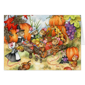 Thanksgiving Mice - Cute Greeting Card
