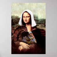 Thanksgiving Mona Lisa Pilgrim Poster