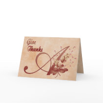 Thanksgiving Monogram A alphabet Card by forbes1954 Thanksgiving Monogram A alphabet Card