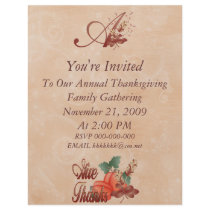 Thanksgiving Monogram A Flyer, Alphabet