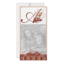 Thanksgiving Monogram A Photo Card photo cards