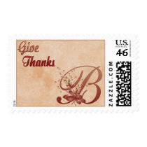 Thanksgiving Monogram B alphabet Postage