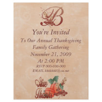 Thanksgiving Monogram B Flyer, Alphabet