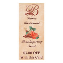 Thanksgiving Monogram B Rack Card /Resturant rack cards by forbes1954 Thanksgiving Monogram B Rack Card /Resturant rack cards