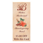 Thanksgiving Monogram B Rack Card /Resturant
