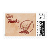 Thanksgiving Monogram D alphabet Postage