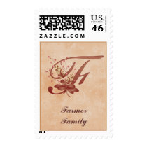 Thanksgiving Monogram F alphabet Postage
