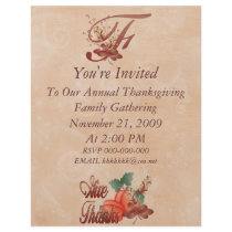 Thanksgiving Monogram F Flyer, Alphabet