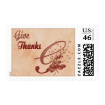 Thanksgiving Monogram G alphabet Postage