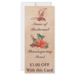 Thanksgiving Monogram I Rack Card /Resturant