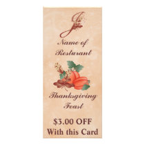 Thanksgiving Monogram J Rack Card /Resturant rack cards by forbes1954 Thanksgiving Monogram J Rack Card /Resturant rack cards