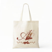 Thanksgiving Monogram Letter A Tote Bag