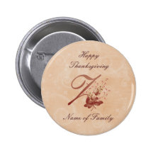 Thanksgiving monogram Letter Z Button