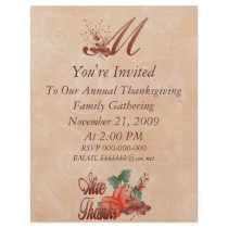 Thanksgiving Monogram M Flyer, Alphabet