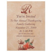 Thanksgiving Monogram R Flyer, Alphabet