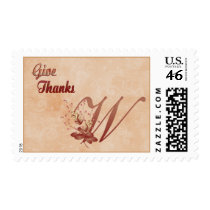 Thanksgiving Monogram W alphabet Postage