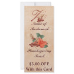 Thanksgiving Monogram z Rack Card /Resturant