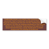 THANKSGIVING ORIGINS 3 bumper stickers