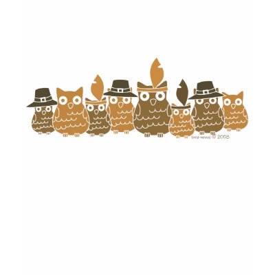 Thanksgiving Owls Tee Shirt by candystore