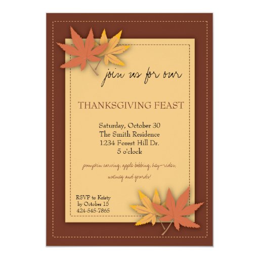 Thanksgiving Party Invitation (front side)