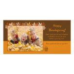 Thanksgiving Photo Card with autumn leaves