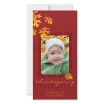 THANKSGIVING PHOTOCARD :: mache leaves 1 Customized Photo Card