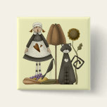 Thanksgiving Pilgrim Life Square Button