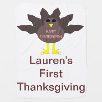 Thanksgiving Plucked Turkey Custom Baby Blanket